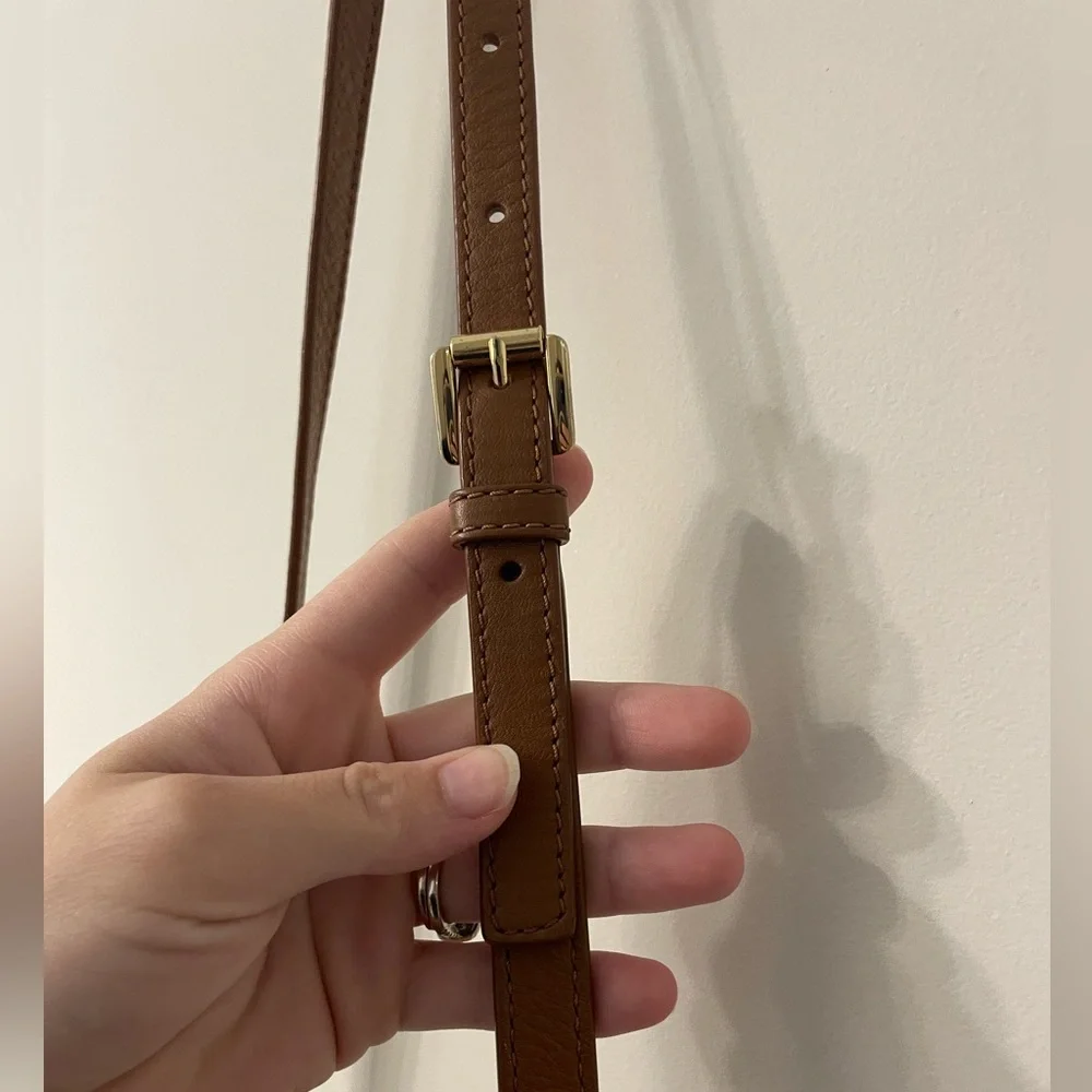 Michael Kors Hobo Jet Set Pebbled Brown Shoulder Travel Tote with MK Charm - Picture 2 of 8